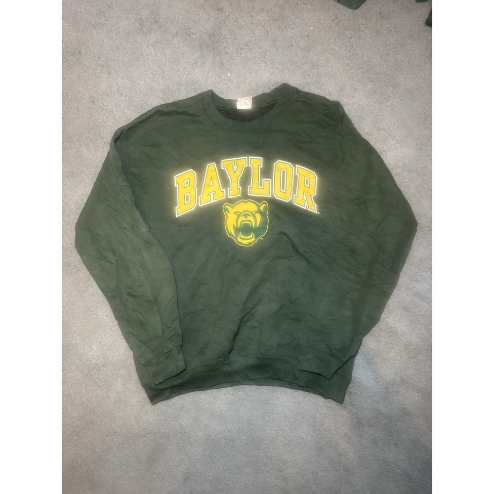 Baylor Bears Crewneck Sweatshirt Mens M Green Campus Colors NCAA Pullover